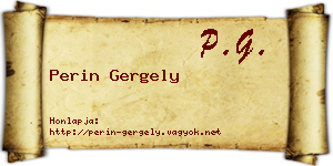 Perin Gergely névjegykártya